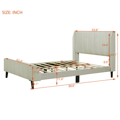 Eithan Bed Frame, Queen (Beige)