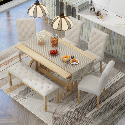 Nova Dining Set, Set of 6 (Natural)