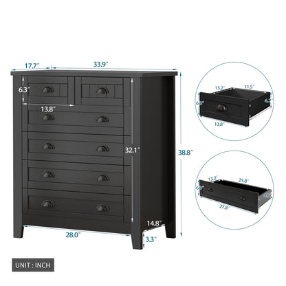 Kamryn Dresser, 6 Drawers (Black)