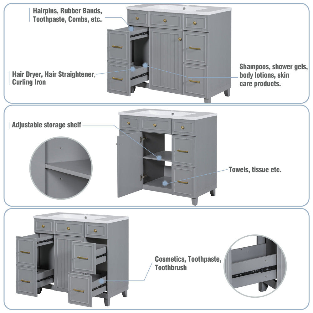 Middleton Bathroom Vanity, Grey