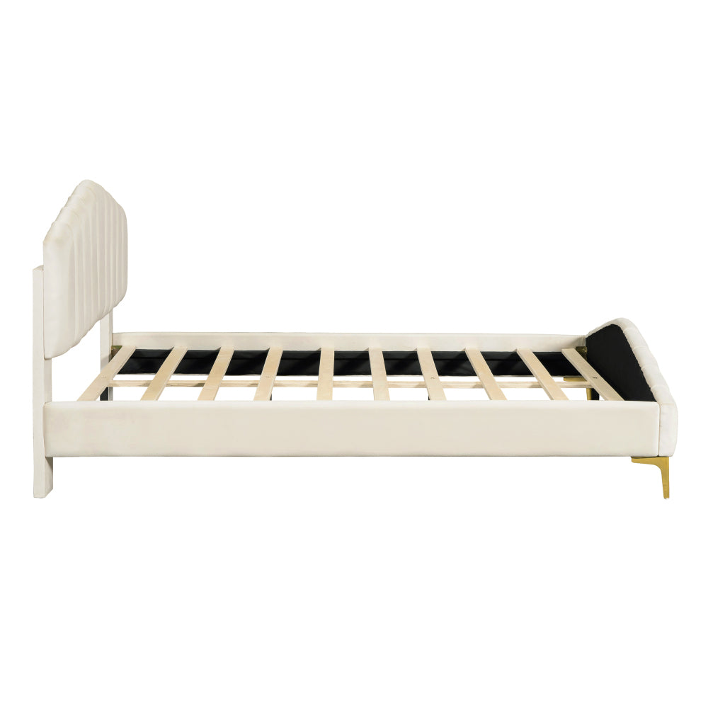 Cortes Bed, Queen (Beige)