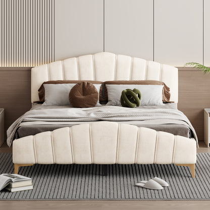 Cortes Bed, Queen (Beige)