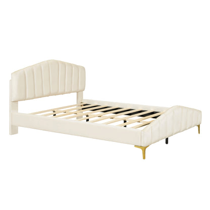 Cortes Bed, Queen (Beige)