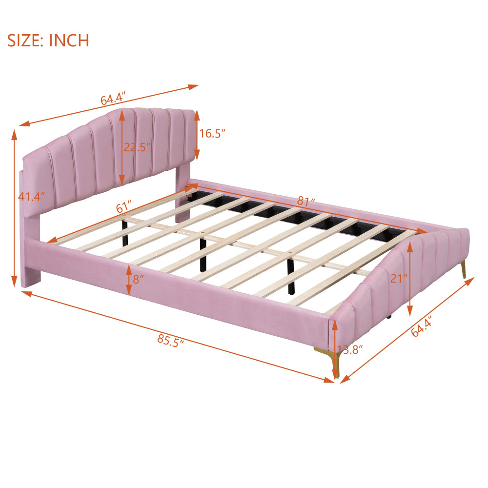 Cortes Bed, Queen (Pink)