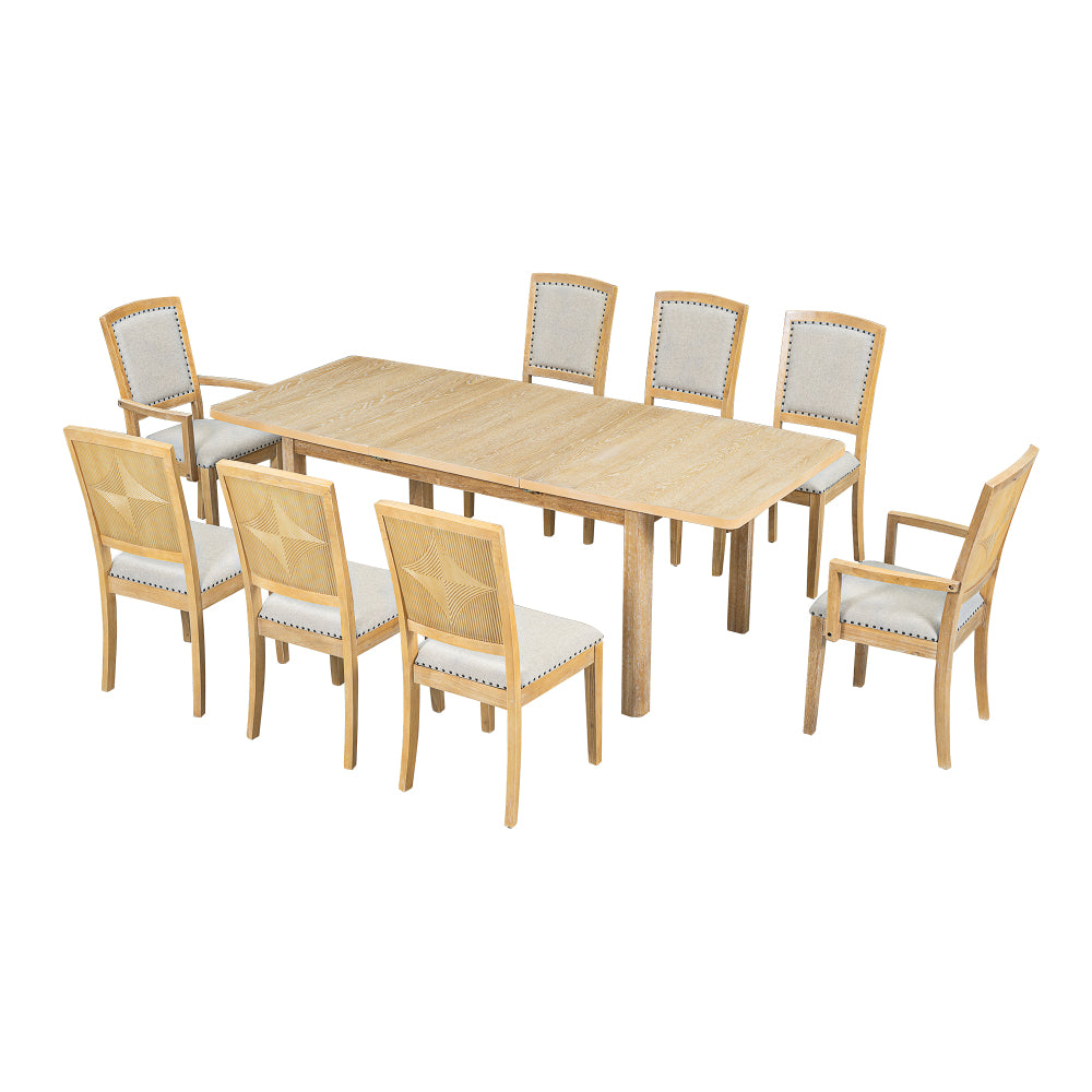 Dunlap Dining Set, Set of 9 (Natural)