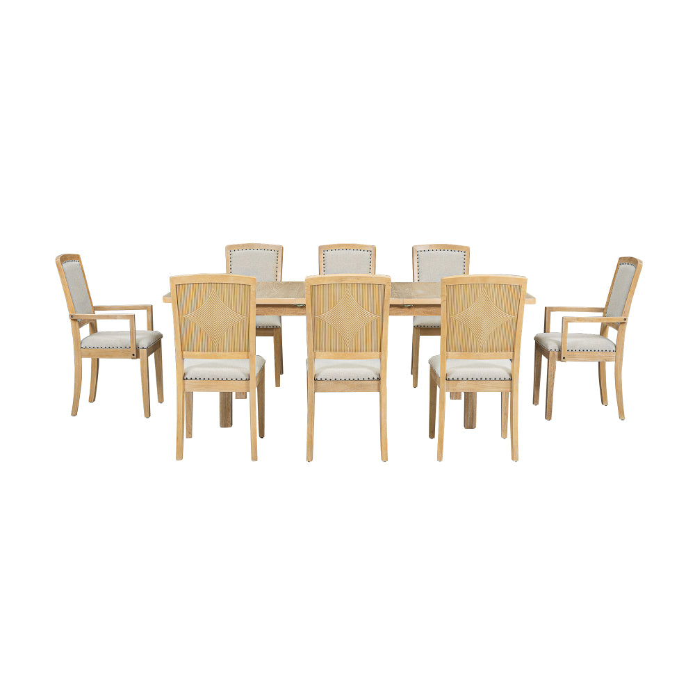 Dunlap Dining Set, Set of 9 (Natural)