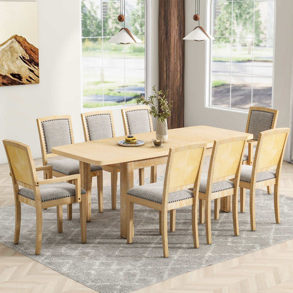 Dunlap Dining Set, Set of 9 (Natural)