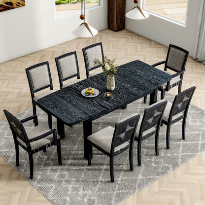 Dunlap Dining Set, Set of 9 (Black)