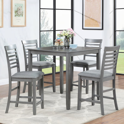 Roach Dining Set, Set of 5 (Grey)