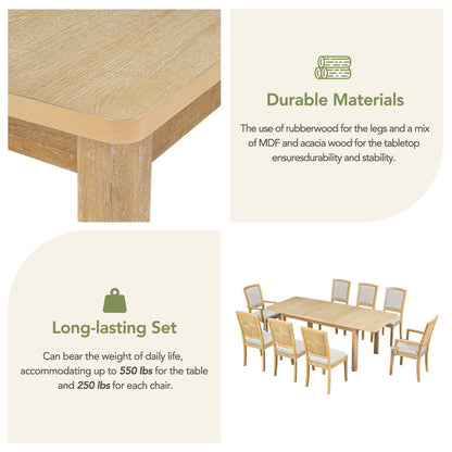 Dunlap Dining Set, Set of 9 (Natural)