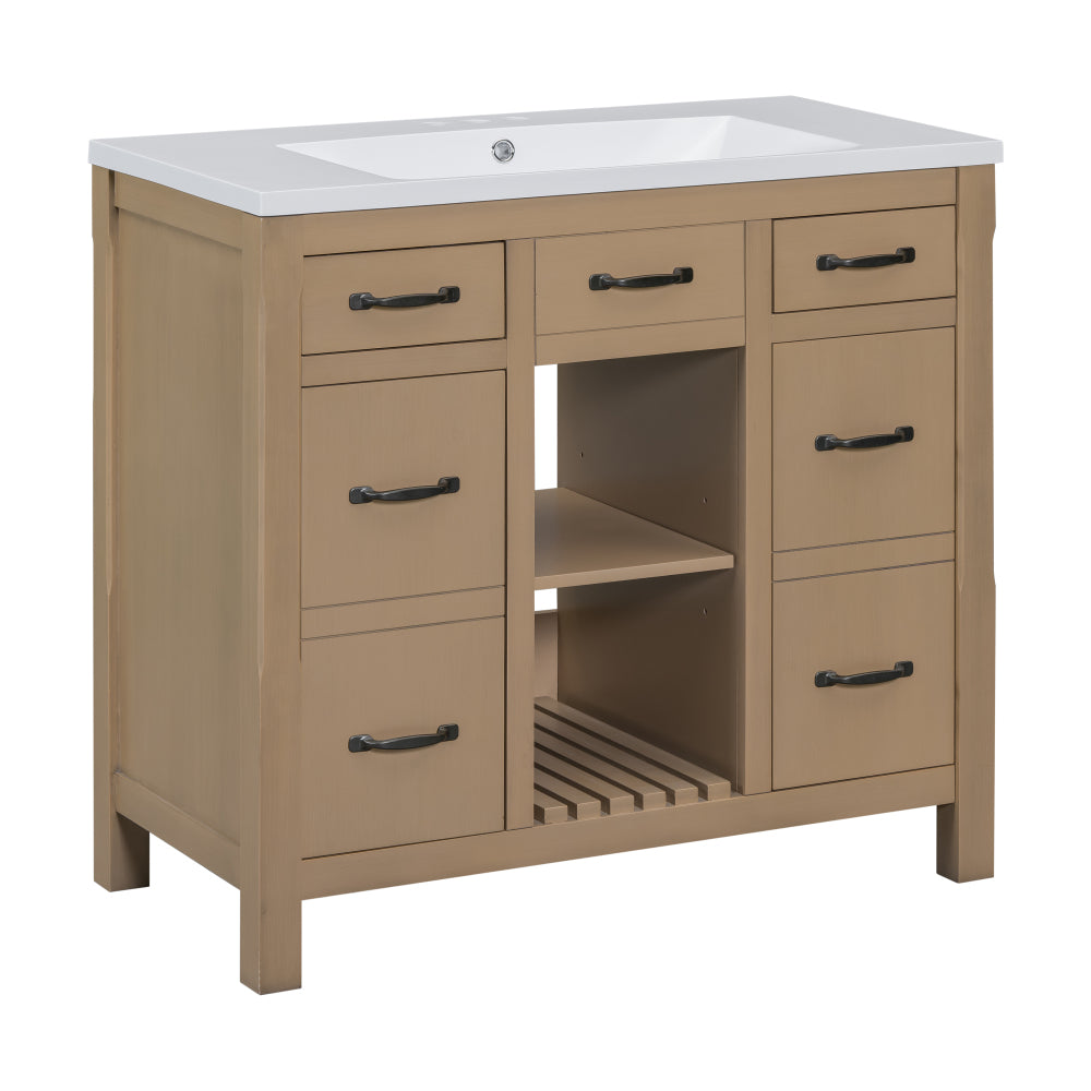 Krueger Bathroom Vanity (Light Brown)