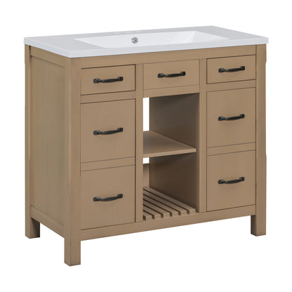 Krueger Bathroom Vanity (Light Brown)