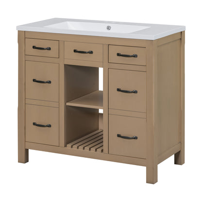 Krueger Bathroom Vanity (Light Brown)