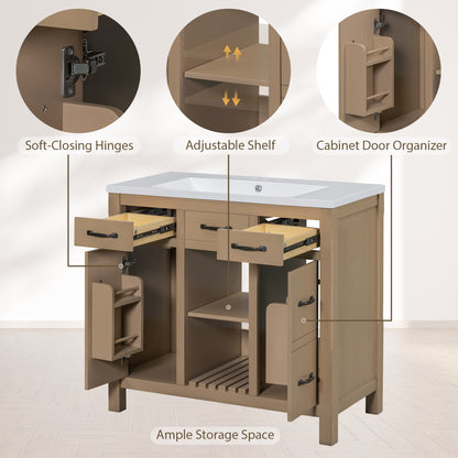 Krueger Bathroom Vanity (Light Brown)