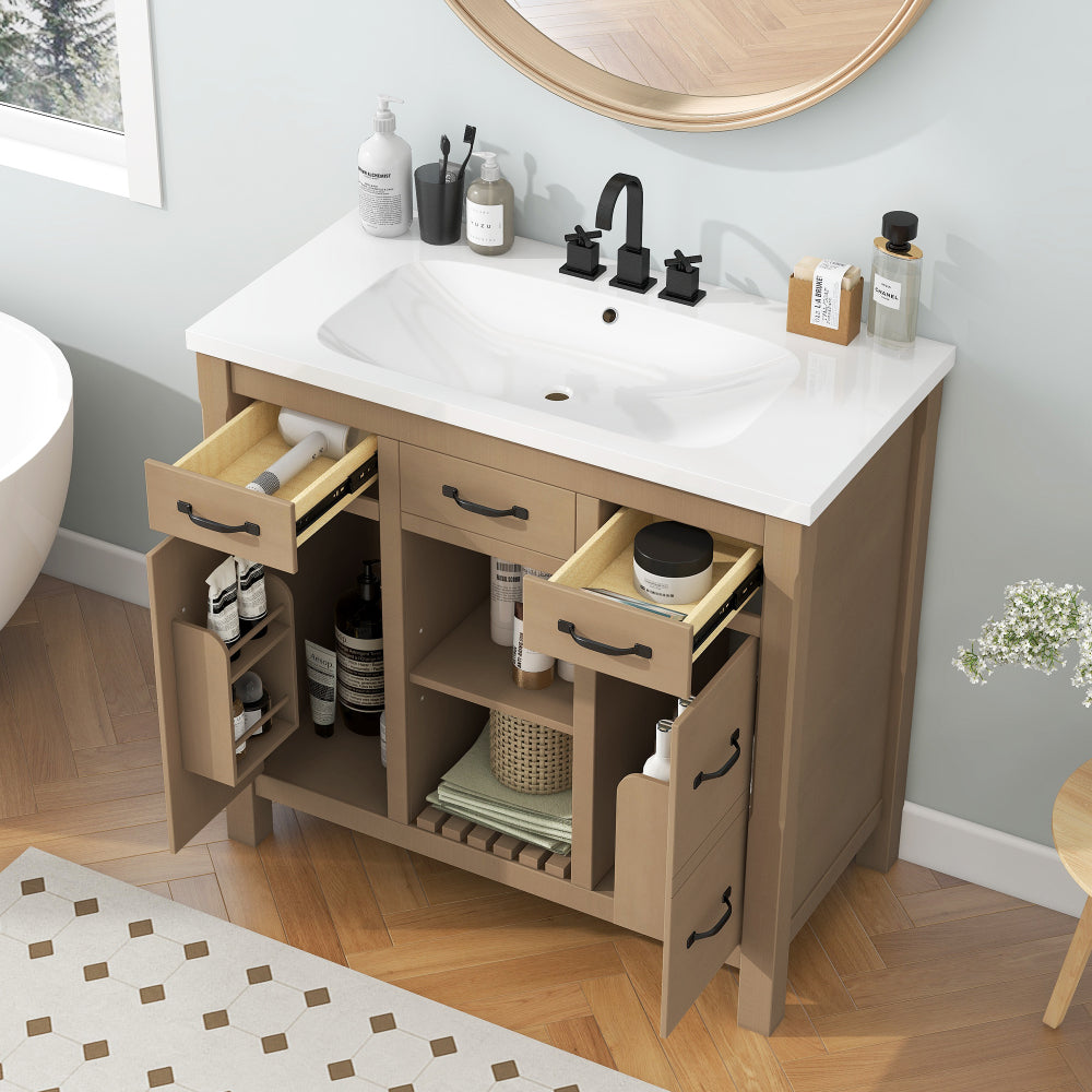 Krueger Bathroom Vanity (Light Brown)