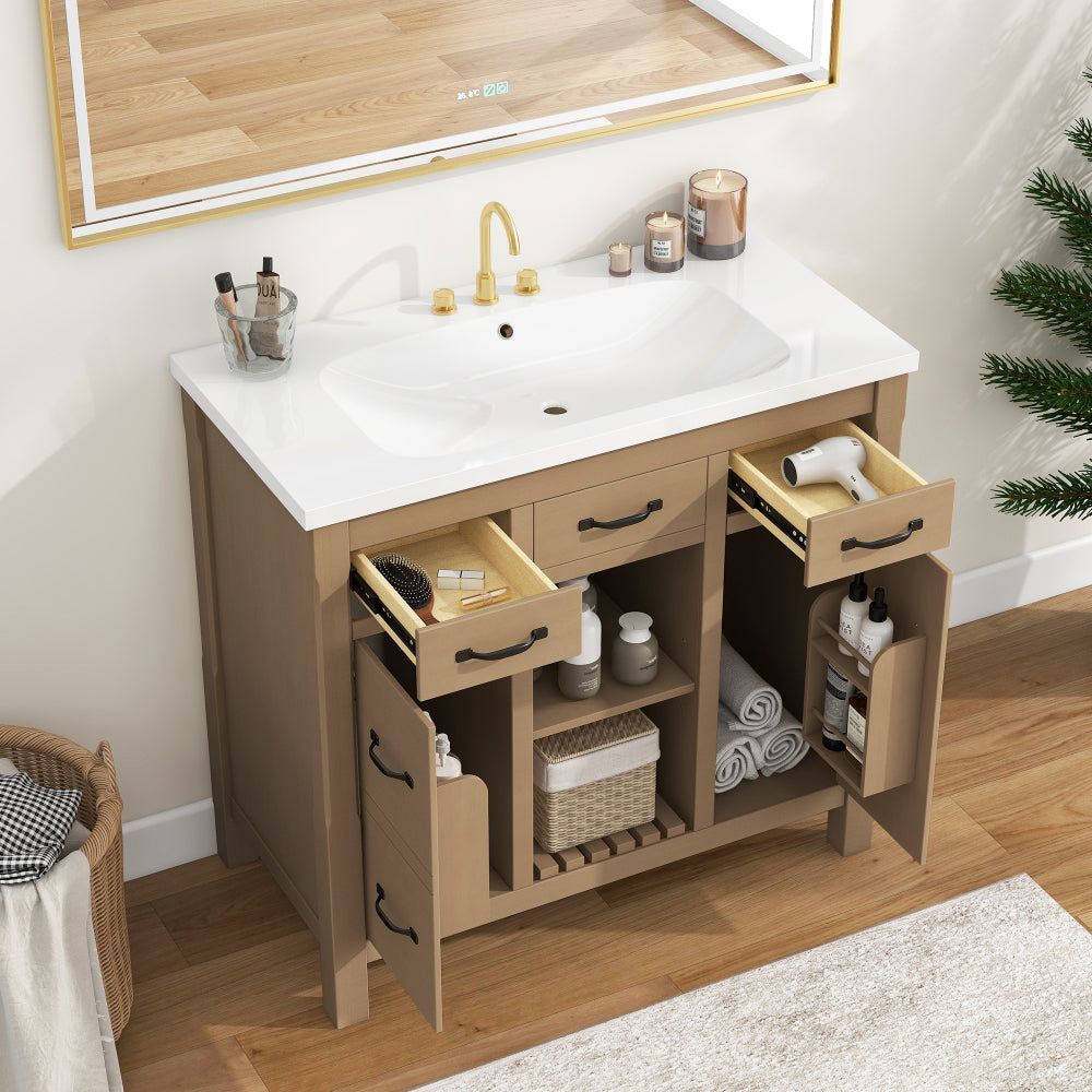 Krueger Bathroom Vanity (Light Brown)