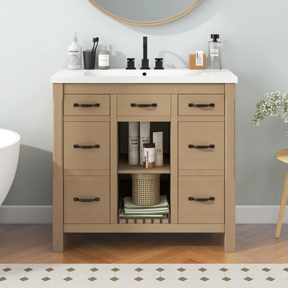 Krueger Bathroom Vanity (Light Brown)