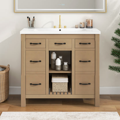 Krueger Bathroom Vanity (Light Brown)