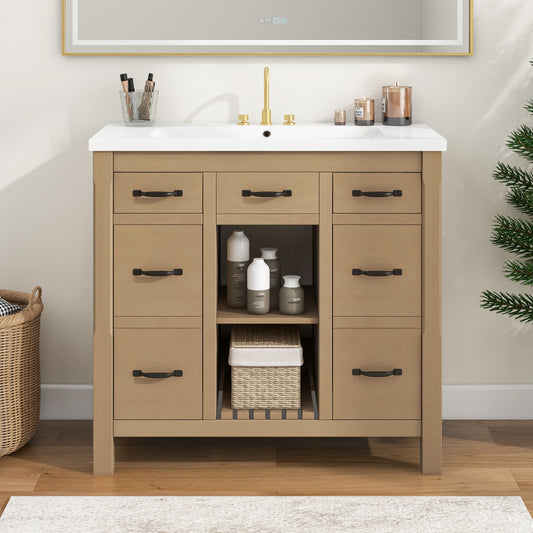 Krueger Bathroom Vanity (Light Brown)