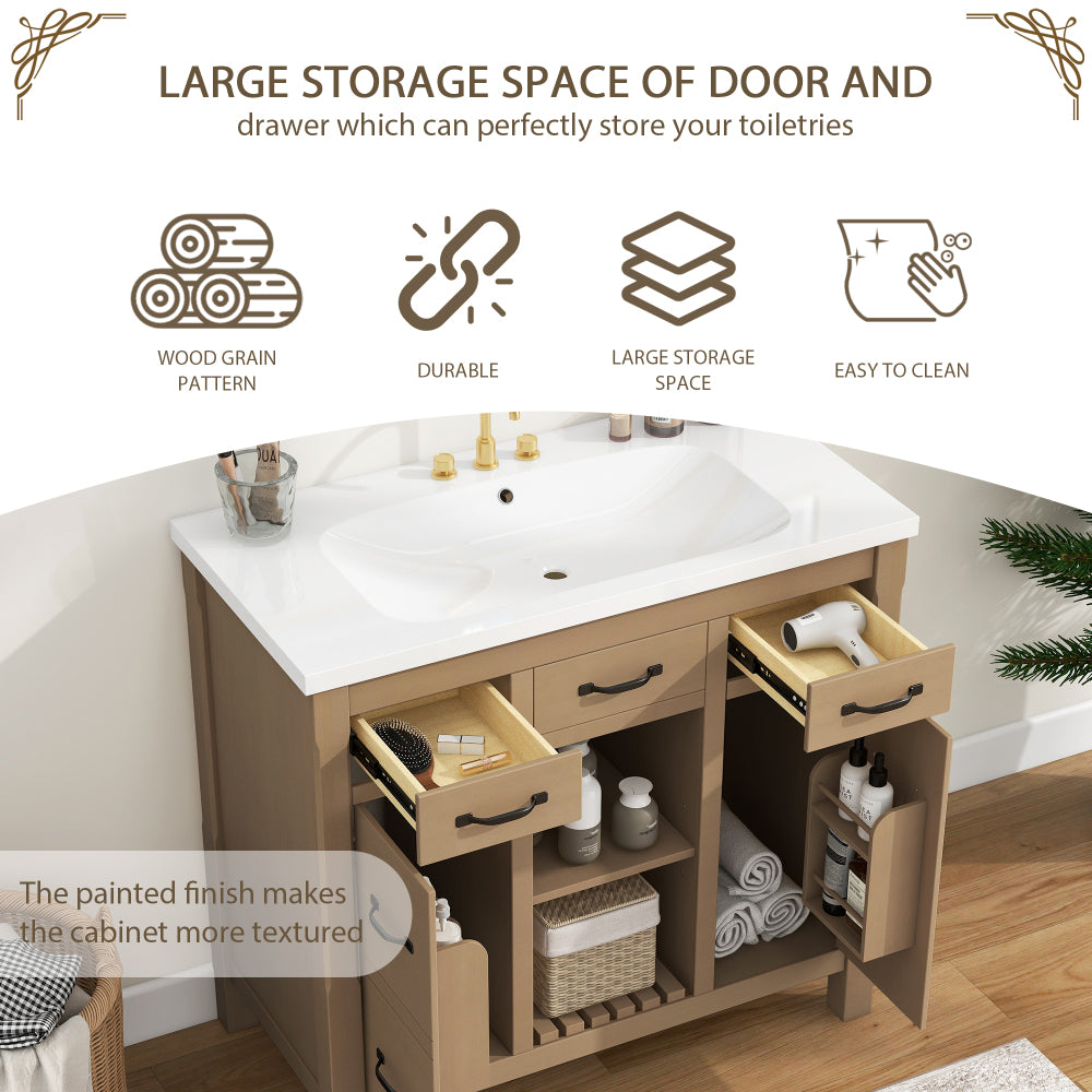 Krueger Bathroom Vanity (Light Brown)