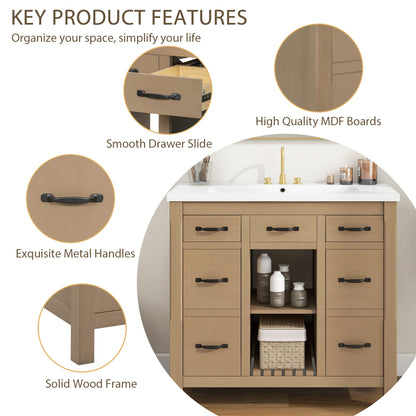 Krueger Bathroom Vanity (Light Brown)