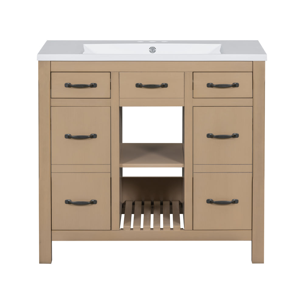 Krueger Bathroom Vanity (Light Brown)