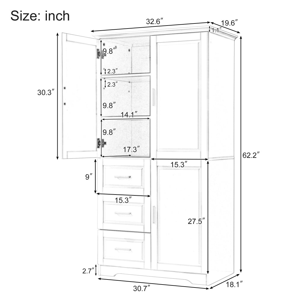 Moises Bathroom Cabinet (Grey)