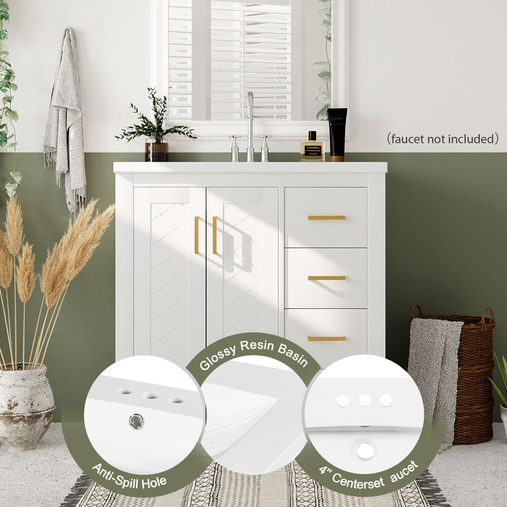 Rojas Bathroom Vanity (White)