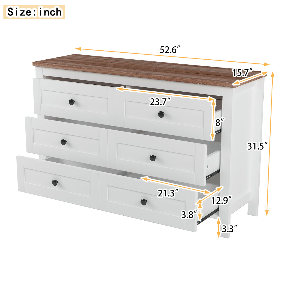 Santos Dresser, 6 Drawer (White)