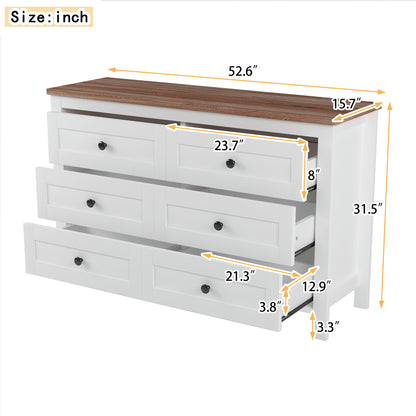 Santos Dresser, 6 Drawer (White)