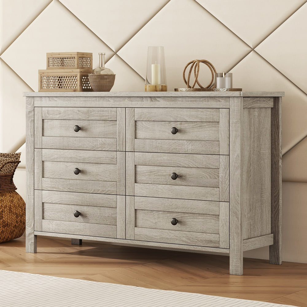 Santos Dresser, 6 Drawer (Grey)