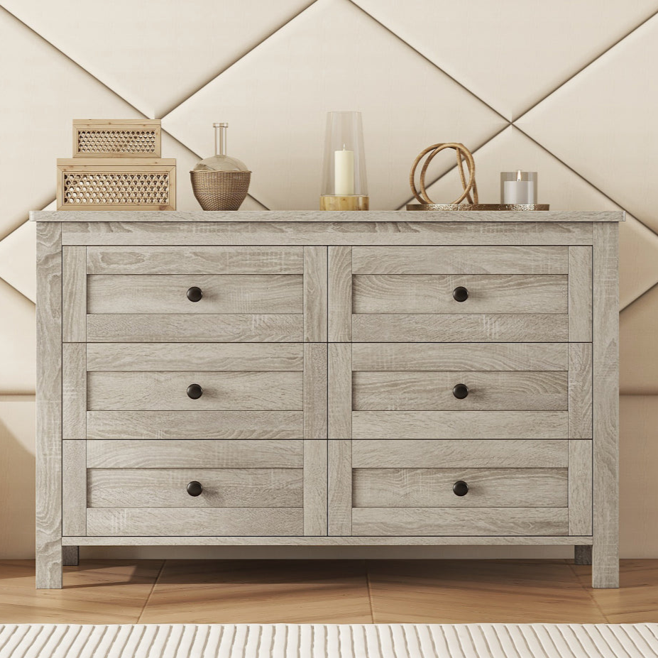 Santos Dresser, 6 Drawer (Grey)