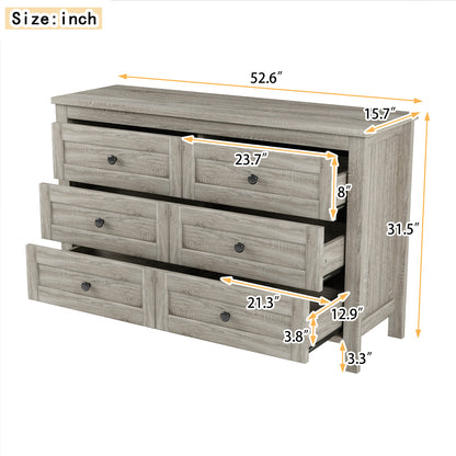 Santos Dresser, 6 Drawer (Grey)