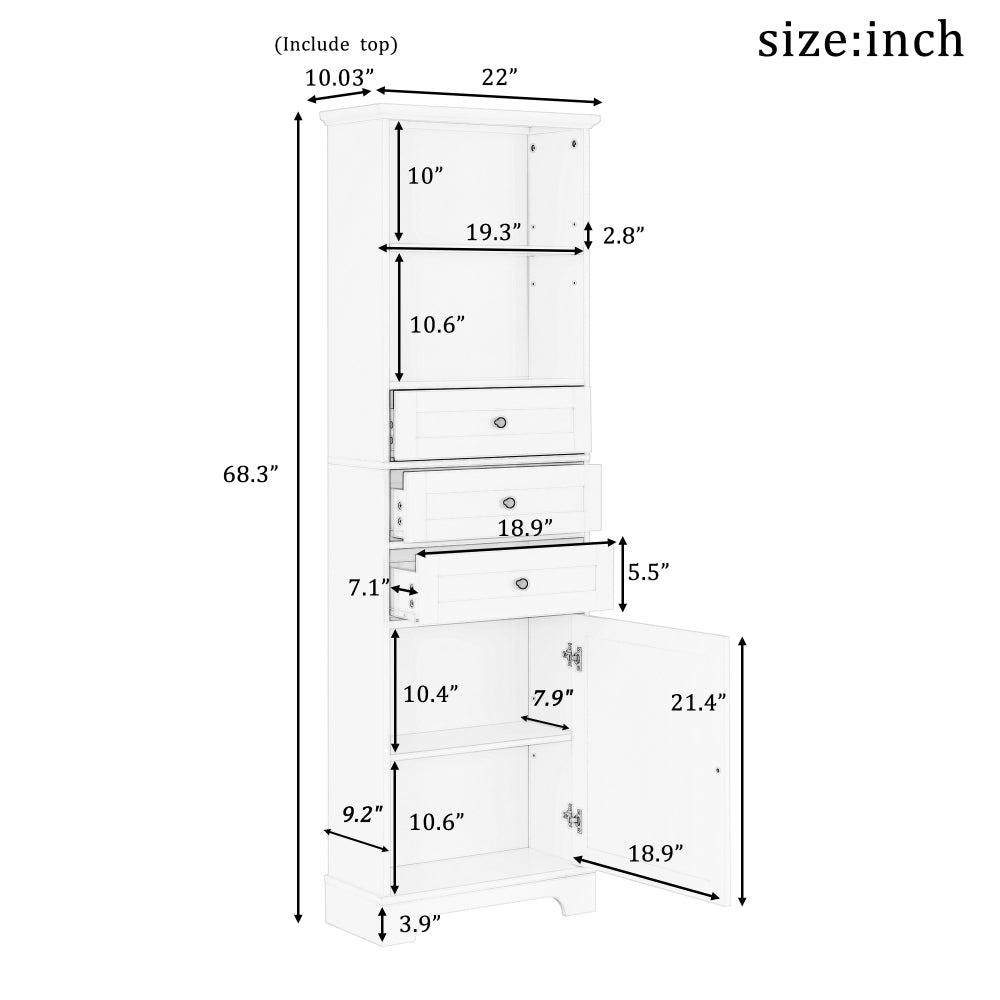 Hazel Bathroom Cabinet (White)