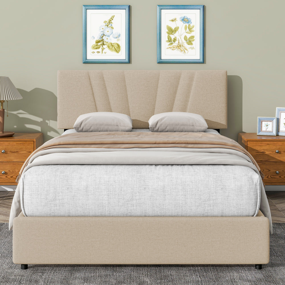 Cassandra Bed, Queen (Beige)