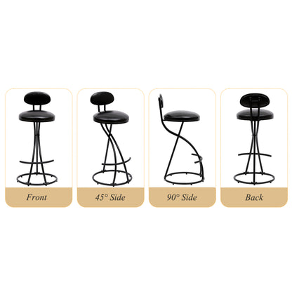 Cortez Bar Stool, Set of 2 (Black)