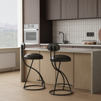 Cortez Bar Stool, Set of 2 (Black)