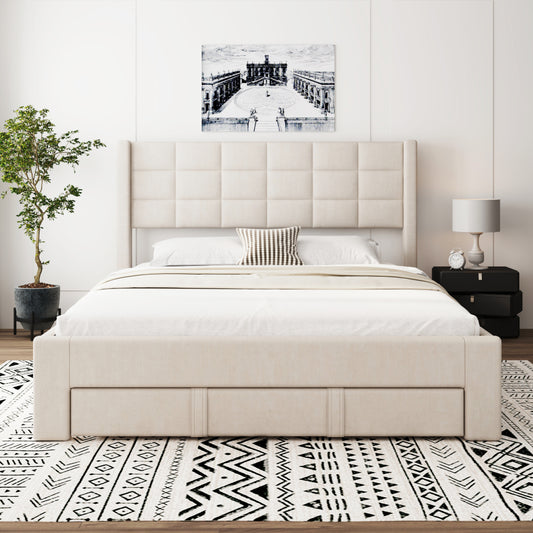 Guillermo Bed Frame, Queen (Biege)