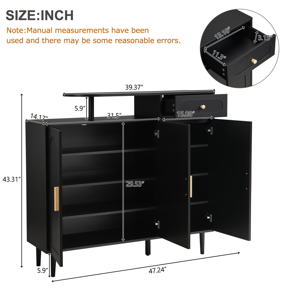 Brycen Shoe Cabinet (Black)
