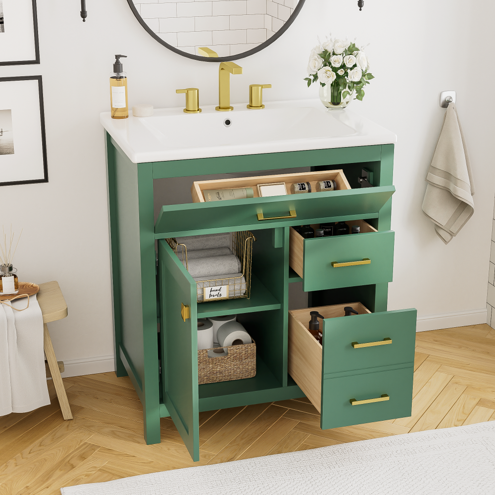 Decker Bathroom Vanity, Green