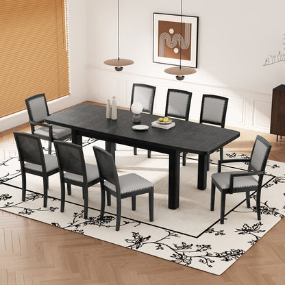 Dunlap Dining Set, Set of 9 (Black)