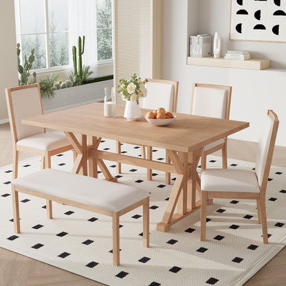 Valencia Dining Set, Set of 6 (Natural)