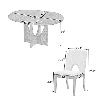 Hanson Dining Set, Set of 5 (Brown)