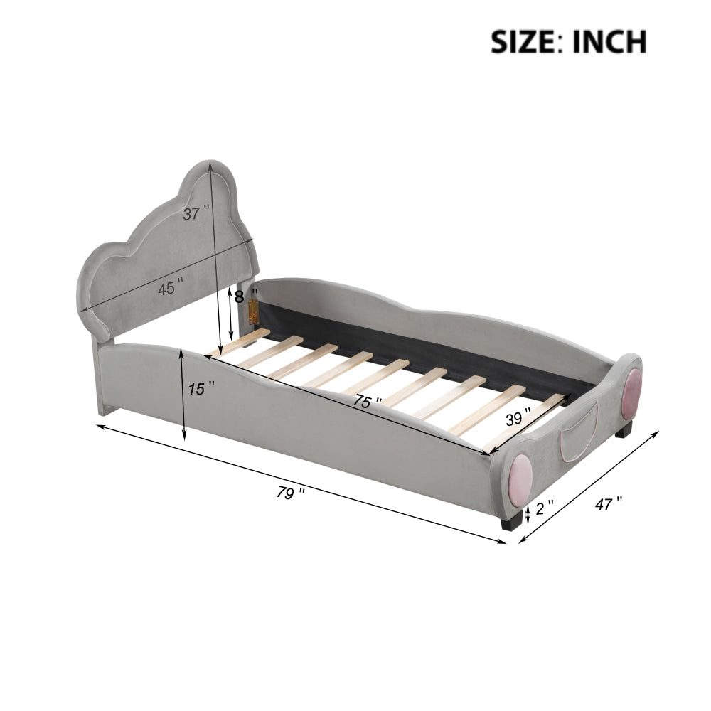 Lester Kids Bed, Twin (Grey)