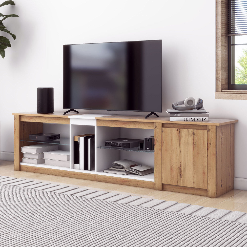 Miranda TV Stand (Natural + White)