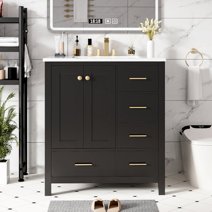 Hamza Bathroom Vanity (Black)