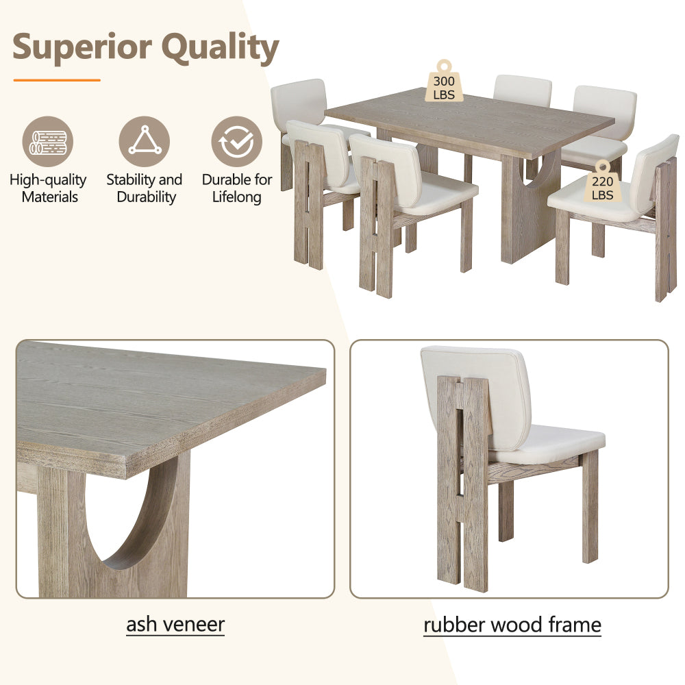 Pineda Dining Set, Set of 7 (Natural)