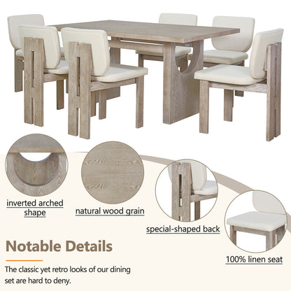 Pineda Dining Set, Set of 7 (Natural)