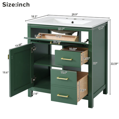 Decker Bathroom Vanity, Green