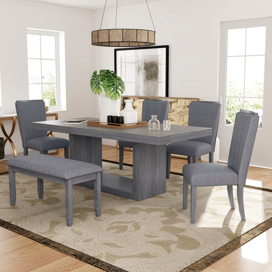 French Dining Set, Set of 6 (Grey)